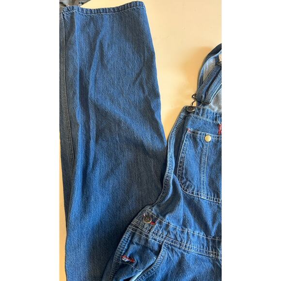 Skyline Wears Men's Size 32x32 Blue Denim Bib Overalls Dark Wash Wide Leg Fashio - Picture 7 of 16